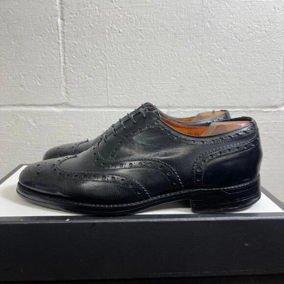 Roberto Ugolini Black Leather Wingtip Oxford Dress Shoes Lace up Men\'s 8.5 main image 6
